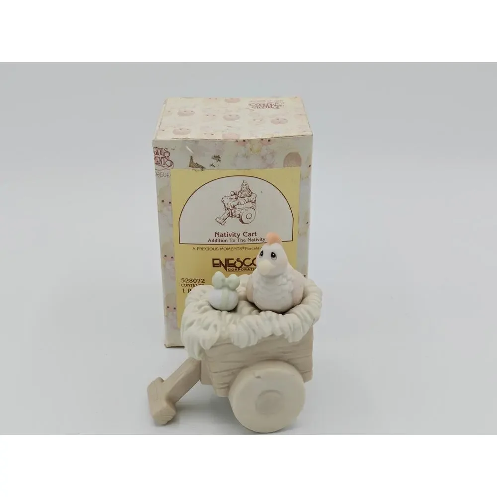 Precious Moments Nativity Cart 528072 Enesco 1994 Porcelain Figurine With Box